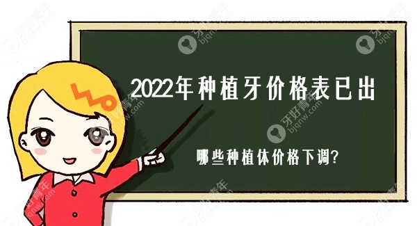 2022年种植牙价格表
