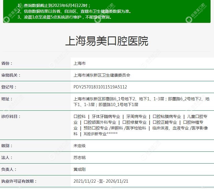 上海易美口腔医院注册信息