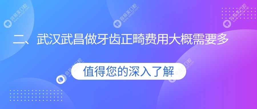 二、武汉武昌做牙齿正畸费用大概需要多少钱？朗歌3589|正璞3088|匠心笑更美2858