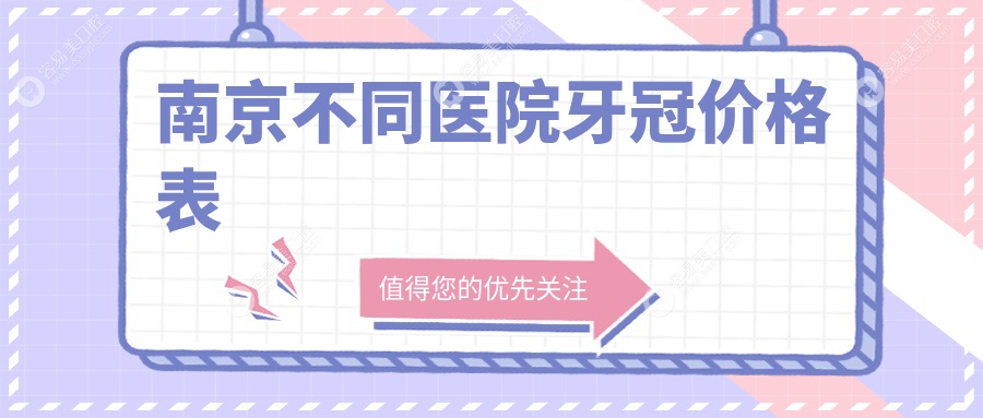 南京不同医院牙冠价格表