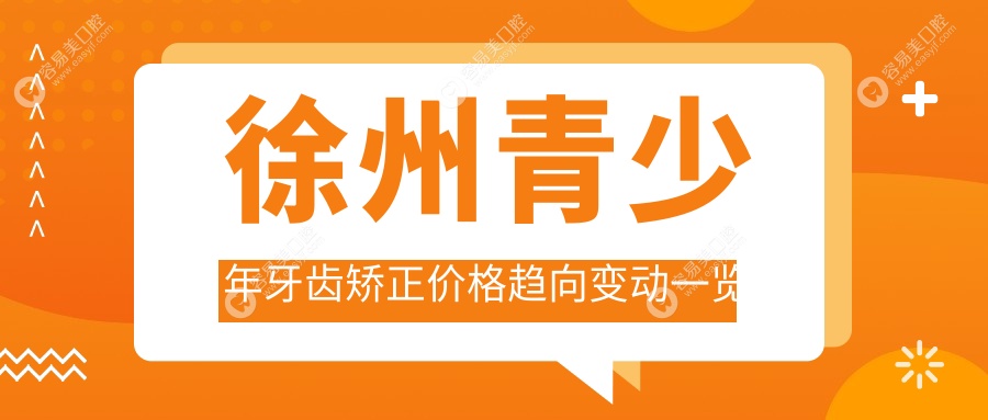 徐州青少年牙齿矫正价格趋向变动一览