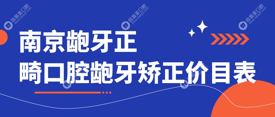 南京龅牙正畸口腔龅牙矫正价目表