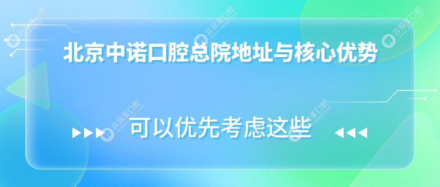 北京中诺口腔总院地址与核心优势