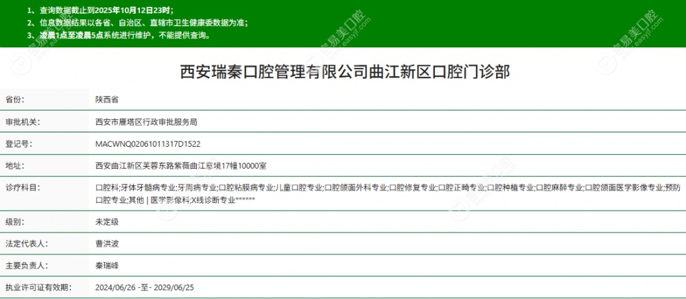 西安瑞秦口腔门诊概况