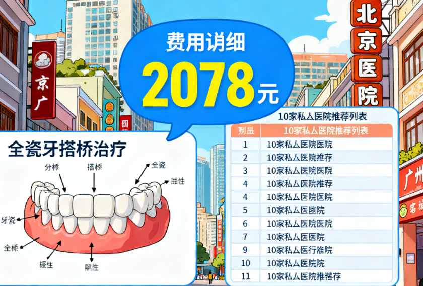 广州搭桥全瓷牙2026费用明细大公开!全瓷牙连桥均价2078元,附10家私立医院推荐